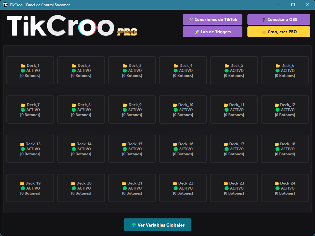 Interfaz de TikCroo
